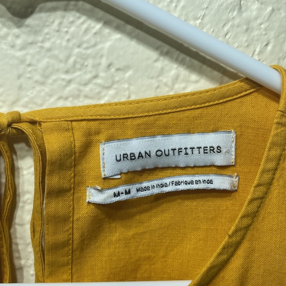 Urban‎ Outfitters Yellow Cotton Jackie Cinched Sleeveless Midi Dress Size Medium - Picture 6 of 12